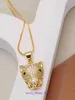 Car tires's Amulette necklace Luxury fine jewelry Leopard Head Pendant Necklace with Micro Set Zircon Stone Design Fashionable and Jewelry With Original Box