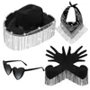 Berets żeńskie szalik z czapką okulary przeciwsłoneczne ustawiają festiwal muzyczny cosplay impreza ubierana
