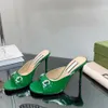 Luxus Slides High Heels Kleid Schuhe Frau Designer Slingback Sandalen berühmte Pumps Stiletto Absatz 8,5 cm Party Freizeitschuhe C0109