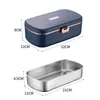 900ml Electric Lunch Box Water Free Heating Bento Portable Rice Cooker Thermostatic Food Warmer For Office 220V 240109