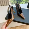 Chaussures de soirée en cuir verni noir à bout pointu et bout pointu, talons aiguilles, sandales de 10,5 cm, robe de luxe de styliste, chaussures de soirée, tailles 35 à 42 avec boîte