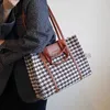 Shoulder Bags Trendy Designer Houndstooth Big Women Handbag Purse 2021 New Large CapacityLadies Casual Totes for Work Qualitycatlin_fashion_bags