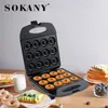 Brödtillverkare Houselin 1400W Mini Donut Maker - Non -Stick Electric Donut Machine för 24 Donuts Perfect Breakfast Snacks Desserts