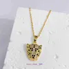 2024 Designer Car Tires's Single Ring Cake Necklace Sterling electroplated Gold Gold Leopard Micro Set Zircon Titanium Steel Womens مع مربع أصلي