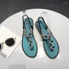 Sandali Moda Donna Piatto Strass Romano Casual Estate Spiaggia di sabbia Pantofole fresche Zapatos De Mujer