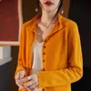 Cardigan lavorato a maglia in lana merino 100 a maniche lunghe con bottoni solidi da donna Autunno Inverno Maglione giacca in cashmere alla moda francese 240109