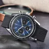 Omeg Men's Watch 2022 New Men's Watch Full Scert Working Quartz Watch عالية الجودة عالية الجودة الفاخرة العلامة التجارية الفرقة المطاطية