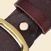 Cinture Cintura da uomo con fibbia in rame Cintura con spilla da uomo di alta qualità, resistente all'usura, casual, versatile, in pelle P3603