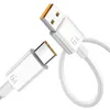 Кабель USB Type C 6A для Samsung S20 S9 S8 Xiaomi Huawei P30 Pro, провод для быстрой зарядки мобильного телефона, белый кабель, зарядка через USB