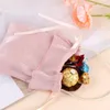 Envoltório de presente 5 pcs saco de casamento plissado pano de fio de ouro sacos de cordão para embalagem de jóias doces chocolate favores convidados