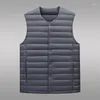 Men's Vests Middle-aged And Elderly Autumn Winter Warm Casual Light Thin Vest