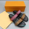 Designer Slippers Damask Leather FlipFlops Women Sandals Sandals 2024