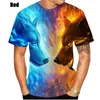 Herren T-Shirts 2024 Sommermode T-Shirt Herren 3D-gedrucktes, atmungsaktives Street-Style-Stitching-Print-T-Shirt