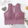 Yoga Outfit 2024 Seamless Sports Bra Top Fitness Women Racerback Running Crop Tops Pink Workout Padded High Impact Activewear