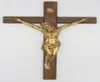 Hankroi 165 Inch Wall Wood Cross Crucifix Hand Painted Resin body of Christ on Carbonized Wood Cross4973870