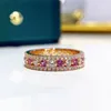 Choucong Ins Trouwringen Sprankelende Luxe Sieraden Soild 100% 925 Sterling Zilver Ronde Cut Ruby Moissanite Diamant Eternity Dames Bruidsring Cadeau