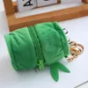 Keychains Keychain Toy Unique Design Plush Panda Doll With Bamboo Storage Bag Creative Keyrings Kawaii For