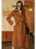 Cashmere Coat Maxmaras Labbro Coat 101801 Pure Wool Light Luxury Gold Camel Sided 100 Pure Cashmere For Womens Mid Length High End Water Wave Mönster Ull Autu