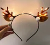 LED Antler Headbands Light Up Reindeer Headband Party Decorations Luminous Glow Headpieces Flashing Hair Bands3659111