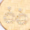 Plaqué Argent Marque De Luxe Designers Lettres Stud Géométrique Célèbre Femmes Ronde Cristal Strass Boucle D'oreille De Mariage Perty Jewerlry Diamant Circulaire 8071