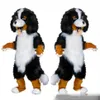 2018 design Custom White & Black Sheep Dog Mascot Costume Cartoon Character Fancy Dress for party supply Adult Size304E