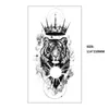 Small Full Arm XQB New Black Lion Beauty Animal Half Water Transfer Tattoo Sticker