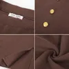 KK Kadın Örgü Kalem Etek Diz Uzunluğu Yüksek Belli Yetilmiş Bodycon Sweater Etekler Düğmelerle Yan Side Ofis Bayanlar Fit Etekler 240109