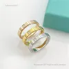 Tasarımcı Mücevher Yüzük Elmas Yüzük Lüks Takı UNISEX RISE GOLD Gümüş Titanyum Çelik Takı Tasarımcıları Buz Kontrol Edilmiş Yüzük Partisi Bitrthday Düğün Boyutu 5-10