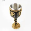 Wine Glasses Gothic Wine Goblet Contain Dragon Claw Viking Skeleton Retro Stainless Gifts Bar Drinkware Steel Resin Glass BEST Halloween YQ240105