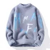 Koreanischen Stil männer Langarm Stricken Pullover/Männlichen Slim Fit Brief Druck Casual Pullover Mann Harajuku Pullover 240108