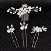 Hair Clips Bride Wedding Combs Artificial Pearl Hairpins U Shaped Hairclips For Women Girls Styling Jewelry Rhinestone Headpieces