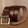 SupSindy Mannen Lederen Riem Luxe Designer Metalen Dubbele Pin Gesp Koeienhuid Riemen voor Jeans Tailleband Mannelijke Riem Zwart 240109