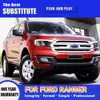 Передняя лампа DRL дневные ходовые огни автомобильные аксессуары для Ford Ranger светодиодные фары 16-20 стример указателя поворота дальнего света Angel Eye Projecto