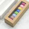 Ta ut containrar 10st Transparent Rectangular PVC Cake Box Macaron Packaging Baked Dessert Biscuit Party Food Western Pastry Kraft Paper