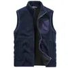 Gilet da uomo 2024 Colletto alla coreana Gilet senza maniche Giacca da uomo in caldo pile Autunno Moda Casual Gilet Cardigan Cappotto