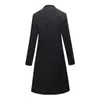 Vinterduk Mens Slim Black Business Longer Trench Coats / Man Fine Woolen Tyg Wool Blends Coat Jackets 240109