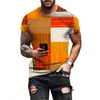 Men's T Shirts 2024 Summer Fashion T-shirt Men's 3D Printed Breathable Street Style Stitching Print Tee
