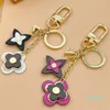 Luxury Key Chain Blooming Flowers Keychains Designer Key Ring Woman Classic 2 Styles With Letter Fashion Petal Pendant