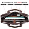 Laoshizi maleta de couro de negócios dos homens luxo crossbody saco moda ombro mensageiro bolsa 156 polegadas 240109