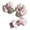 Eerste wandelaars Dollbling baby luxe flessen en schoenen hoofdband set Keepsake Diamond Tutu outfit rode onderkant klein meisje doop schoenen 230220