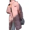 Korki damskie płaszcze obce Kitty 2024 Pink Maxi Parkas Daily Women Przyjazd bawełniany luźne luźne mody