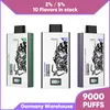 9k puff e-cigarette Prefill box disposable vapes Pen 650Mah Type C 100% high quality Germany Stock Moq 50pcs