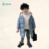 Children Down Coat Midlength Long Sleeve Boys Girls Puffer Jackets Thicking Warm Jacket Coats Kid Clothes 240108