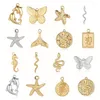 Charms 3 stks/partij Leuke Vlinder Spiegel Gepolijst 316 Roestvrij Staal Diy Charm Slang Vrouwen Sieraden Zeester Zeepaardje Ketting Hanger