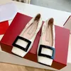 New Collection Ballet Mary Jane Single Shoes Square Buckle Womens Patent Leather Rhinestone Buckle Square Head Shallow Flat Ballet Top Quality Bright College Style