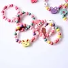 Ensemble de colliers de dessin animé pour enfants, bijoux animaux colorés, perles florales, accessoires de Bracelet à la mode