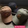 Designer Ball Caps Workwear Trendy Brand Soft Top Washed Baseball Hat Leather Label Duck Tongue Hat Men's and Women's Summer I1ql