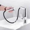 Banyo lavabo musluk bakır çekme musluğu siyah ve soğuk su musluklar 360 derece rotasyon yıkama havzası karıştırıcı krom kaplama