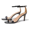 Sandals Woman Ankle Buckle Peep Toe Holographic High Heels Daily Summer For Women Plus Size 16 Roman Style 8cm Pumps Man