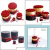 Fleurs décoratives couronnes éternelles rose dans la boîte préservée réelle avec ensemble la fête des mères cadeaux romantiques de cadeaux de la Saint-Valentin Drop délivre dh017